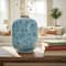 Hello Honey® 7" Distressed Blue Terracotta Vase with Floral Pattern